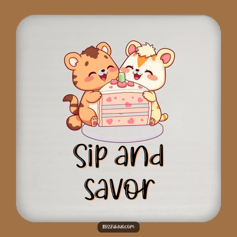 Funny Cake Lovers Coasters Set a Sweet and Funny Gift