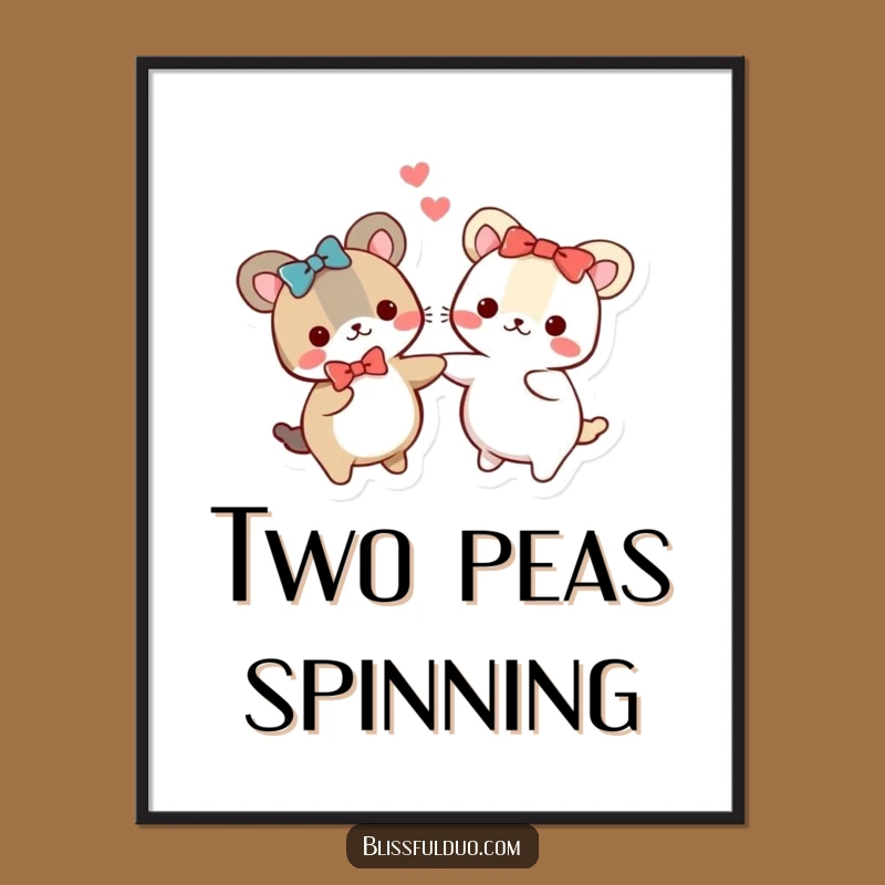 Funny Spinning Animal Art Print a Whimsical and Funny Gift