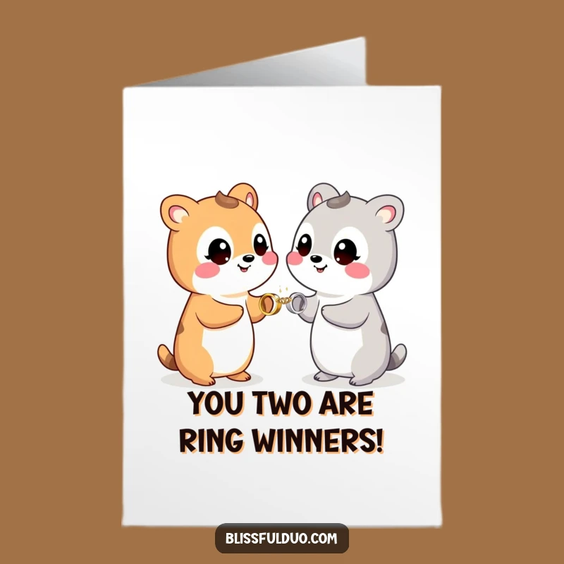 Free Printable Congrats Card Funny: Ring Exchanging Pals, Unique Downloadable Gift
